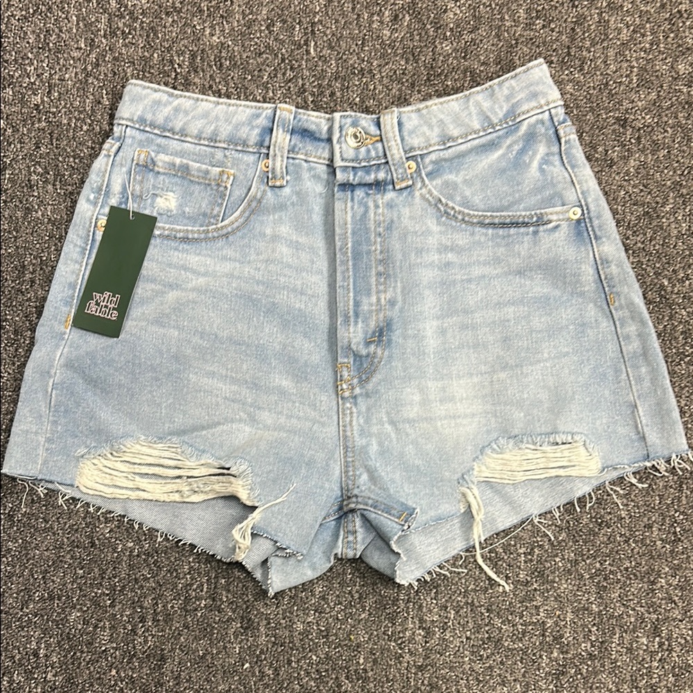Wild Fable Blue Jean Shorts High-Waisted Distressed